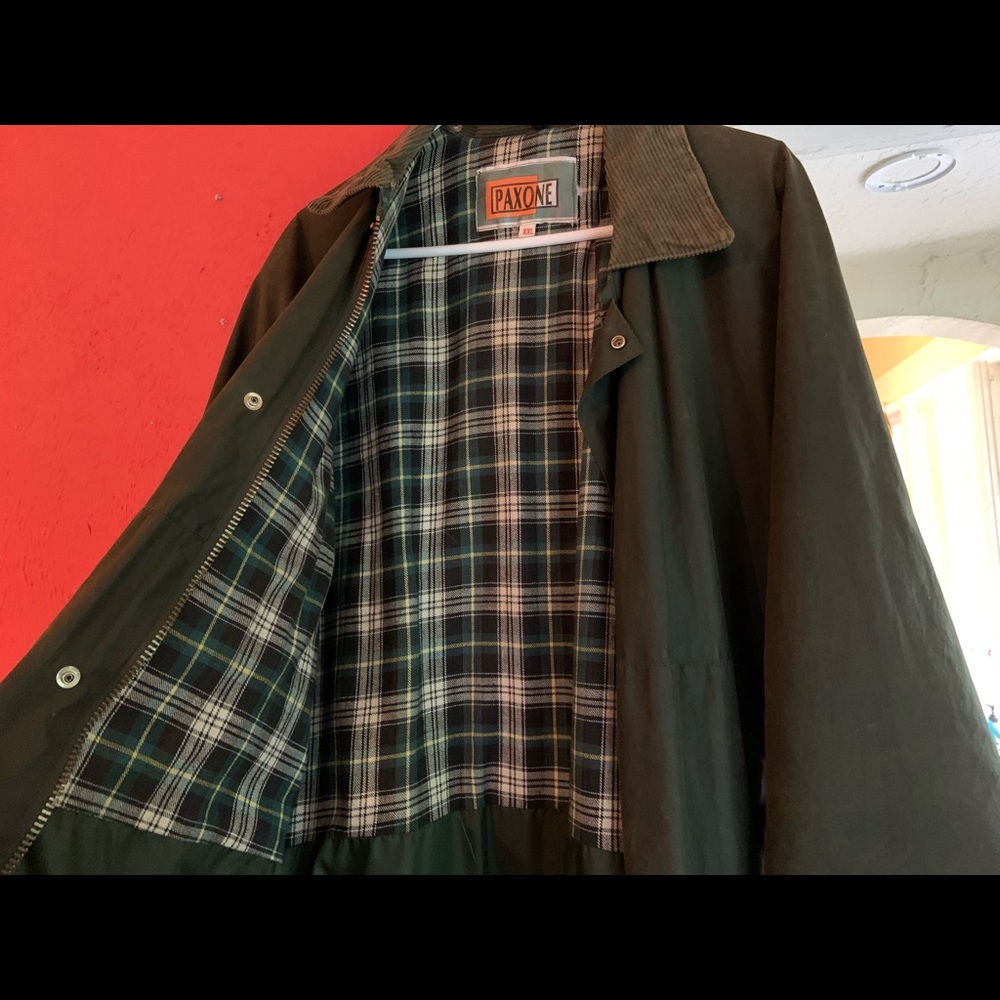 Vintage Paxone XXL Waxed Long Jacket Dark Green